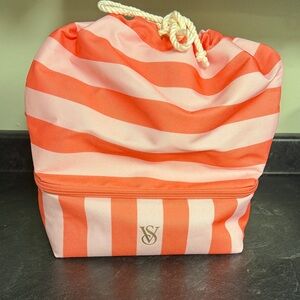 Victoria's Secret Pink Striped Beach Cooler Backpack